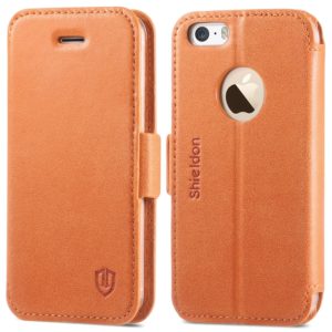 iPhone 5 Case, iPhone 5S Case, iPhone SE Wallet Case - Brown