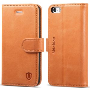 iPhone 5 Leather Case, iPhone 5S Case, iPhone SE Case - Brown
