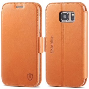 SAMSUNG Galaxy S7 Wallet Case, SAMSUNG S7 Leather Case - Brown