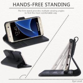 SAMSUNG Galaxy S7 Wallet Case, SAMSUNG S7 Case - Black