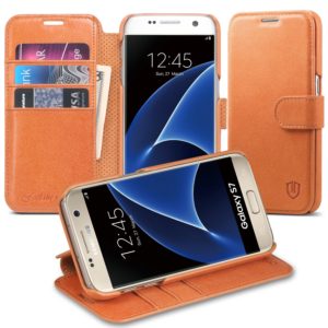 SAMSUNG Galaxy S7 Leather Case, SAMSUNG S7 Case - Brown