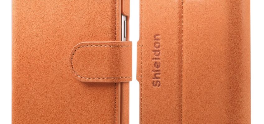 SAMSUNG Galaxy S7 Leather Case, SAMSUNG S7 Case, SHIELDON Genuine Leather Wallet Case for SAMSUNG Galaxy S7 with Magnetic Flap – Slim Snap[Brown]