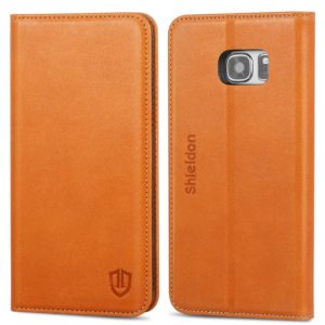 SAMSUNG Galaxy S7 Edge Leather Case, SAMSUNG S7 Edge Leather Case - Brown