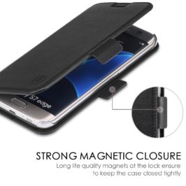 SAMSUNG Galaxy S7 Edge Wallet Case, SAMSUNG S7 Edge Wallet Case - Black