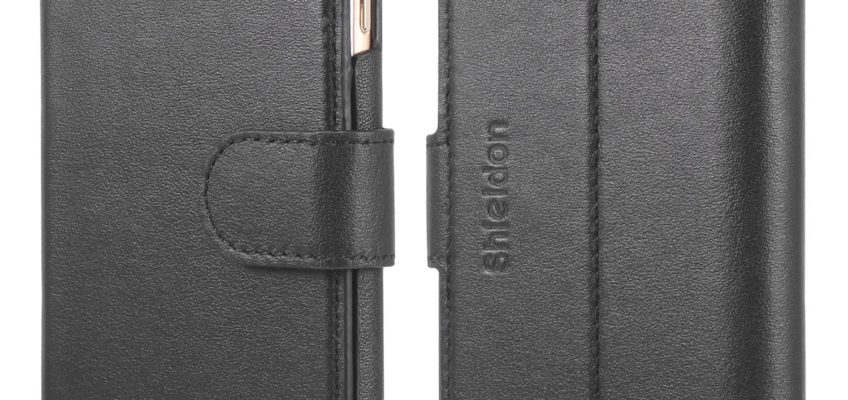 iPhone 6S Leather Case, iPhone 6 Leather Case, SHIELDON Genuine Leather Wallet Case with Magnetic Snap for iPhone 6S and iPhone 6 – Slim Snap [Black]