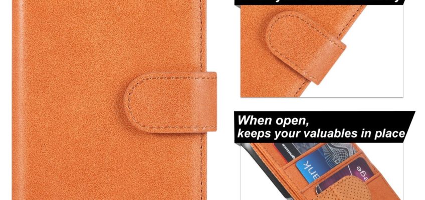 SAMSUNG Galaxy S6 Edge Wallet Case, SAMSUNG S6 Edge Wallet Case, SHIELDON® Genuine Leather Wallet Case with Magnetic Flap for SAMSUNG Galaxy S6 Edge- Single Snap [Brown]